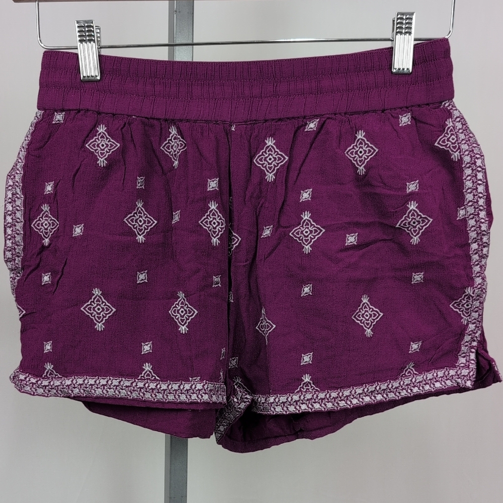 White House Black Market Purple Patterned Shorts